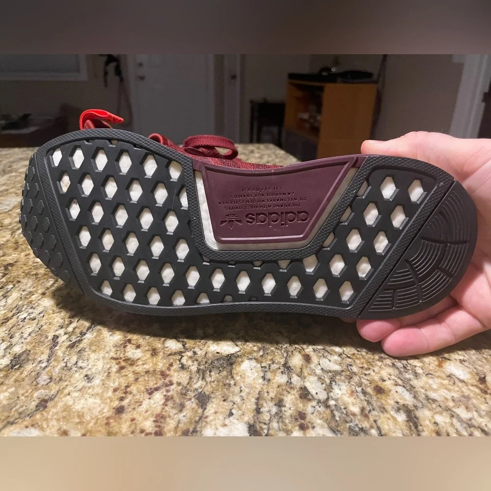 Women’s Adidas NMD R1 Maroon Sneakers - Picture 6 of 10